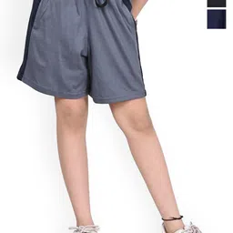 BAESD Girls Pack Of 3 Colourblocked High-Rise Cotton Shorts-image-94