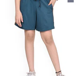 BAESD Girls Pack Of 2 Colourblocked High-Rise Cotton Shorts-image-92