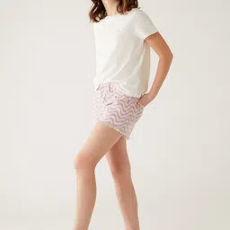 Marks & Spencer Girls Abstract Printed High-Rise Pure Cotton Denim Shorts-image-14