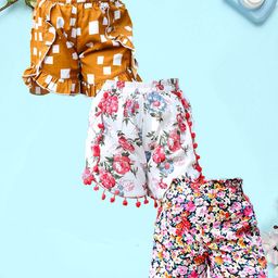 Cutiekins Girls Floral Printed High-Rise Shorts-image-32