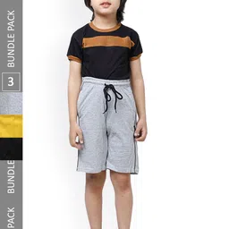 IndiWeaves Boys Pack Of 3 High-Rise Pure Cotton Casual Shorts-30