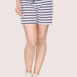 StyleAOne Women Striped Mid-Rise Cotton Shorts-image-35
