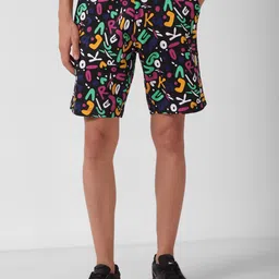Reebok Unisex Printed Pure Cotton Mid-Rise Shorts-image-77