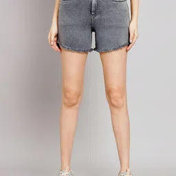 FASHIONFIBRE Women Slim Fit High-Rise Denim Shorts-picture-19