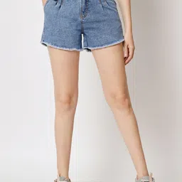 FASHIONFIBRE Women Slim Fit High-Rise Denim Shorts-picture-17