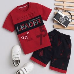 BAESD Boys Printed Pure Cotton T-Shirt With Shorts-image-99