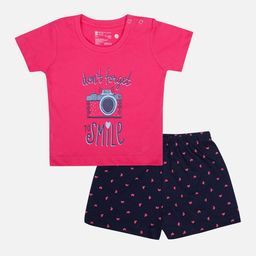 Bodycare Kids Infant Girls Typography Printed T-shirt With Shorts-image-13