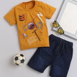 DKGF FASHION Boys Printed Pure Cotton T-shirt With Shorts-image-55