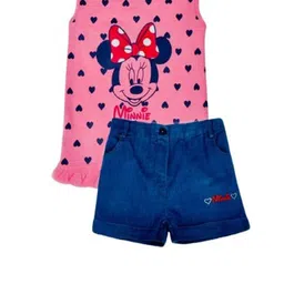 Bodycare Kids Girls Printed Cotton T-shirt with Shorts Set-image-44