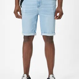 Koton Men Slim Fit Washed Denim Shorts-image-4