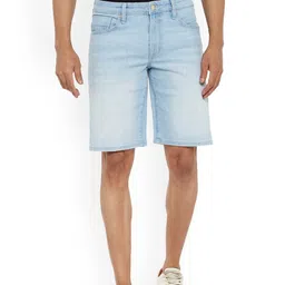 EVERBLUE Men Stretchable Light Blue Midrise Shorts-image-79