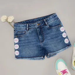 Pantaloons Junior Girls Regular Fit Mid-Rise Denim Shorts-picture-47