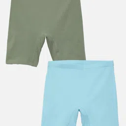 mackly Girls Pack Of 2 Mid-Rise Slip On Boy Shorts-image-11