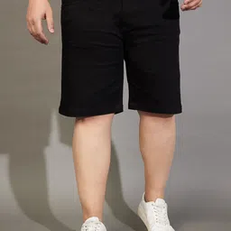 bigbanana Plus Size Men Mid Rise Denim Shorts-image-27