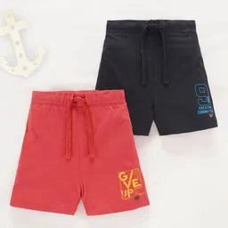 Ed-a-Mamma Boys Pack Of 2 Typography Printed Cotton Shorts-image-71