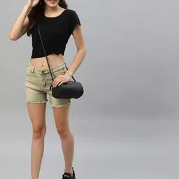 KASSUALLY Women Green Slim Fit Denim Outdoor Denim Shorts-image-30