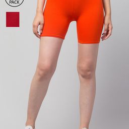 Apraa & Parma Women Pack Of 2 Skinny Fit Cycling Cotton Sports Shorts-picture-35