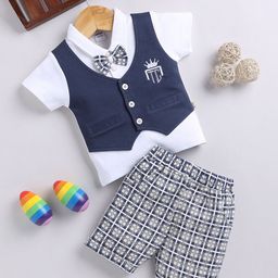 Moms Love Infant Boys Pure Cotton T-shirt with Shorts-image-32
