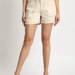 Bene Kleed Women High-Rise Denim Shorts-image-1