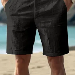 StyleCast x Revolte Men High-Rise Linen Shorts-picture-50