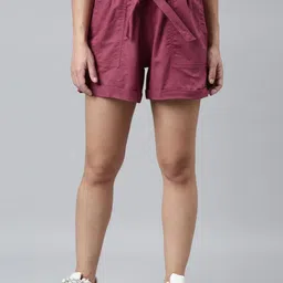 Go Colors Women High-Rise Linen Shorts-image-69