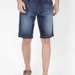 t-base Men Washed Mid Rise Cotton Denim Shorts-picture-34
