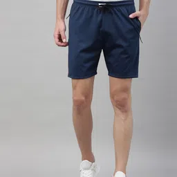 Bushirt Men Blue Solid Regular Fit Sports Shorts-image-33
