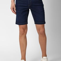 Peter England Casuals Men Navy Blue Denim Shorts-picture-33