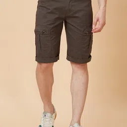 Globus Men Stretchable Mid-Rise Cargo Shorts-image-88