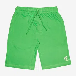 KiddoPanti Boys Green Solid Pure Cotton Shorts-image-24