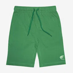 KiddoPanti Boys Green Regular Fit Cotton Shorts-55