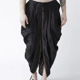 DEYANN Men Black Solid Dhoti-image-97