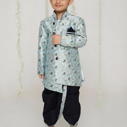 KID1 Boys Self-Design Pure Silk Sherwani Set-51