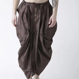 DEYANN Men Brown Solid Dhoti-picture-14