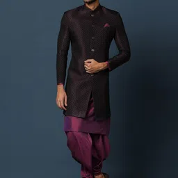 KISAH Self-Design Cotton Sherwani Set-picture-51