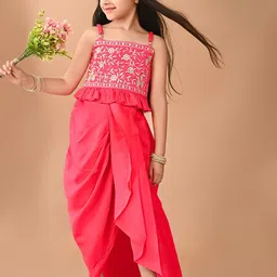 LilPicks Girls Embellished Top with Dhoti Pants-image-30