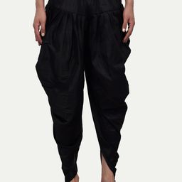 Kaifoo Men Black Regular-fit Solid Dhotis-14