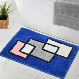 maa home concept Blue Geometric Microfiber 16X24 Inches Anti Skid Door Mats-picture-9
