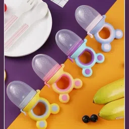 smiley mia Baby Fresh Food & Fruit Feeder/Nibbler Pacifier Silicone | Extra Silicone Mesh Teether and Feeder image 5