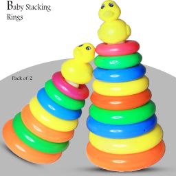 Combo Plastic Original Rock-a-Stack,Multicolor, Classic Stacking Toy with 9 and 7 Colorful Rings to Grasp, Shake, and Stack! (Multicolor)-10