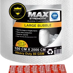 Bubble Wrap Sheet 100CM x 2000CM – 80 GSM With Fragile Stickers Security Bag-10