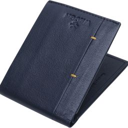 Men Blue Genuine Leather RFID Wallet-image-14