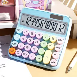 FG654 Cute Pastel Large Display Calculator – 12-Digit Solar Battery Dual Power Basic Calculator-image-74