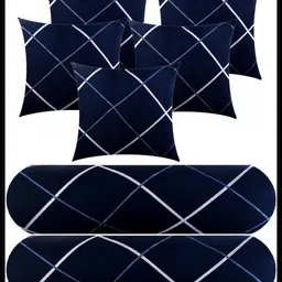 URMILA CREATION Microfibre Abstract Cushion Pack of 7-picture-24