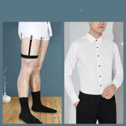 AM AmorMente ™ Men's Shirt Stays Adjustable Elastic Shirt Garters with Locking Non-Slip Clips Garter-image-61