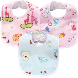 Baby Soft Feeding Bibs/Apron Cute Multi Print Waterproof Newborn Baby Bib Set 3-9