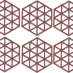 PVC Coaster Halka-A-Triangle-Red-6,Pack of 6 Silicone Trivet-13