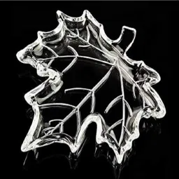 Glass Fruit Plate Leaf Shape Glass Plate Bowl Dish Maple Leaf Shape Serving Tray Large Transparent (pack of 1) Tray-30