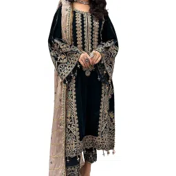 Semi Stitched Georgette Salwar Suit Material Embroidered-image-93