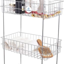 Storage Kitchen Steel Trolley Rack Shelf Bathroom Home Rack (3 Layer.) Steel Kitchen Trolley-image-89